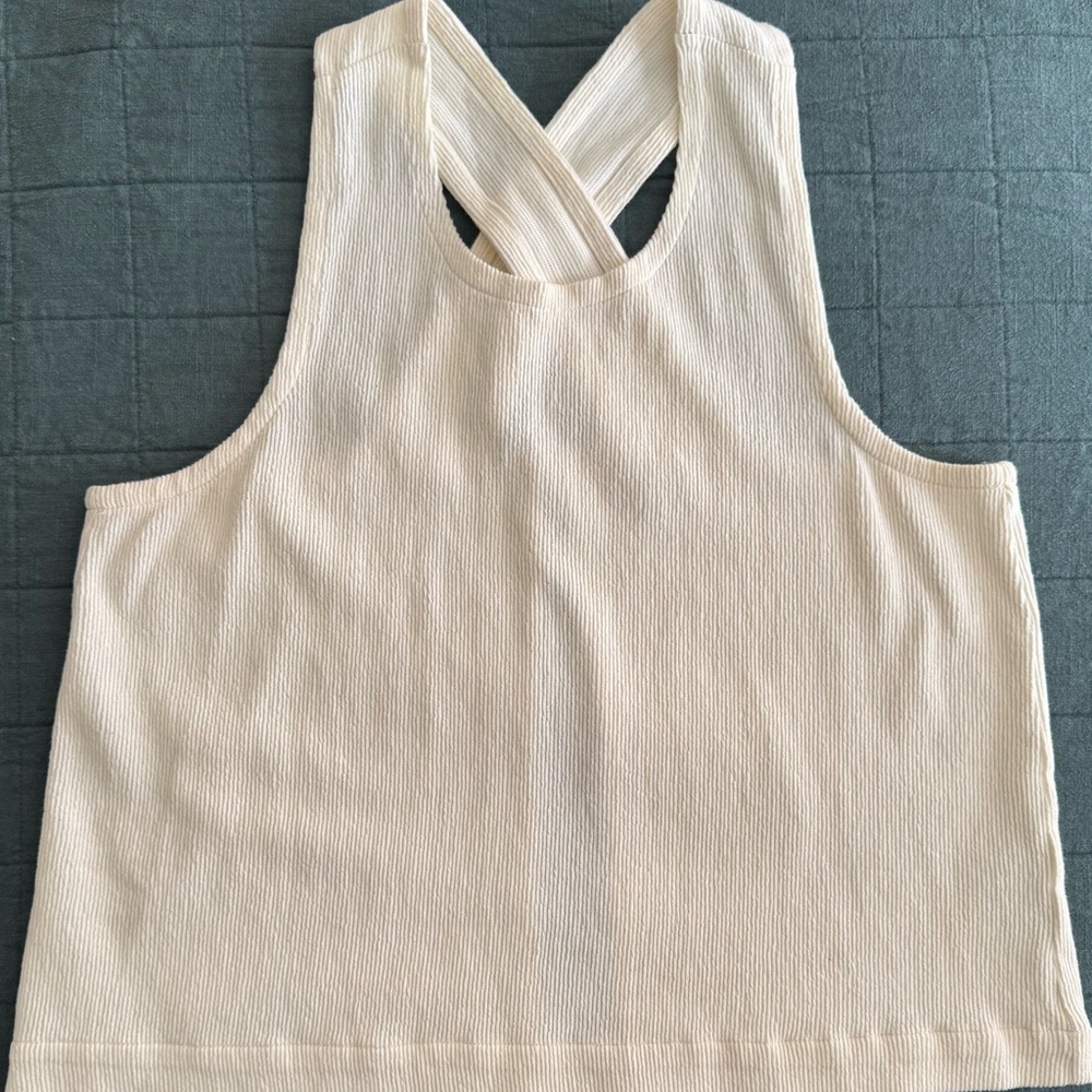 Madewell Ottoman Jacquard Cross-Back Tank Top Size XL